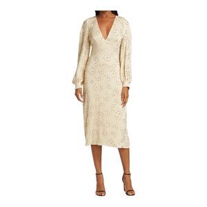 Rachel Comey Desilo Beaded V-neck Midi Dress Size 6 NWD